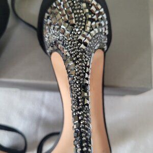 McQueen Sandalo Pelle S. Cuoi Silk Satin Black Sandal